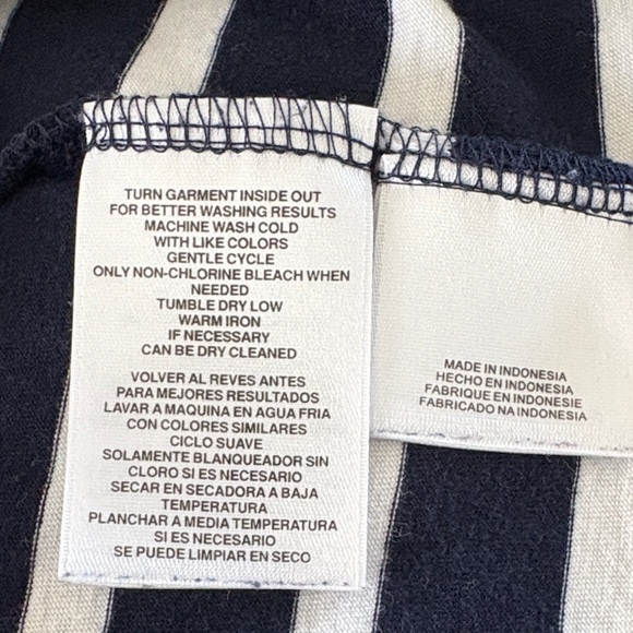 Jones New York Navy and White Striped Blouse - Picture 6 of 6